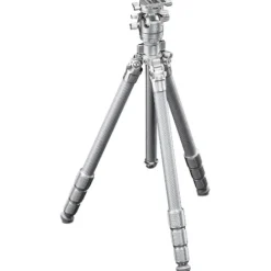 Leofoto Tripods>LG-324C Silver 4 Section Water Resistant Carbon Fibre Tripod with LH-40R Ball Head