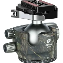 Leofoto Tripod Heads>LH-55LR 55mm Low Profile Ball Head with LR-70 Quick Release Lever Clamp and QP-70N Plate - Camouflage