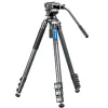 Leofoto Tripod Heads>LVM-324C Manba Video Series 4 Section Tripod with BV-10 Video Head