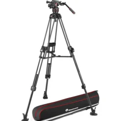 Manfrotto Video Tripods>608 Nitrotech Fluid Head with 645 Fast Twin Carbon Fiber Tripod System and Bag