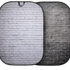 Manfrotto Mounting Hardware|Light Stands, Backgrounds & Mounting>LL LB5707 Collapsible Background - Painted White Brick/Gray Brick, 5 x 7'