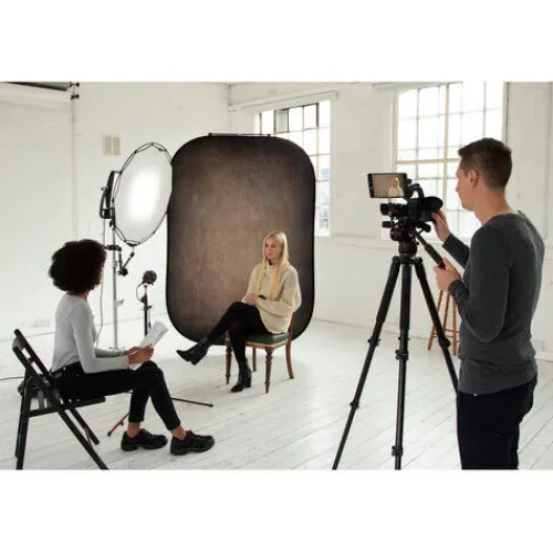 Manfrotto Mounting Hardware|Light Stands, Backgrounds & Mounting>LL LB5721 Vintage Collapsible Background - Walnut/Pewter, 5 x 7'