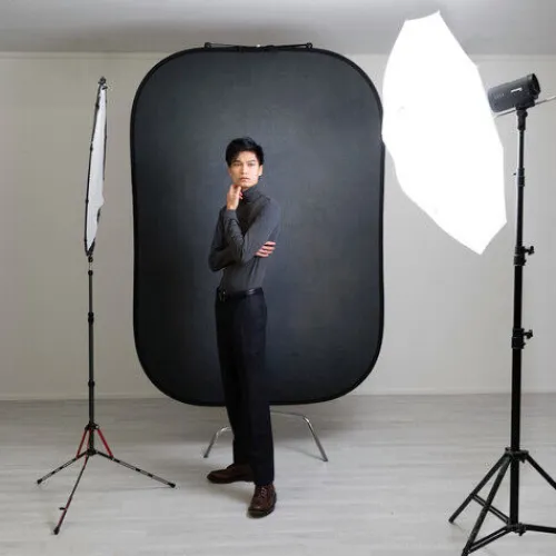 Manfrotto Mounting Hardware|Light Stands, Backgrounds & Mounting>LL LB5721 Vintage Collapsible Background - Walnut/Pewter, 5 x 7'