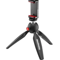 Manfrotto Tabletop Tripods>MKPIXICLMII-BK PIXI Smart Mini Tripod with Phone Clamp - Black