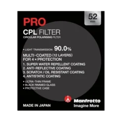 Manfrotto Polarising Filters>Pro Circular Polarising Filter - 52mm