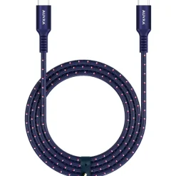 MICRODIA Cables & Connectors>ExeCable Nylon PD100W 2.6m USB-C to USB-C Cable - Navy