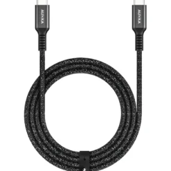 MICRODIA Cables & Connectors>ExeCable Nylon PD100W 1.3m USB-C to USB-C Cable - Charcoal