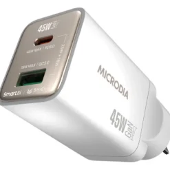 Microdia Ac Adapters>SMARTCube Nano 45W Dual Port GaN Wall Charger - White