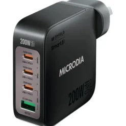 Microdia Ac Adapters>SMARTCube Nano 200W 4 Port GaN Wall Charger - Black