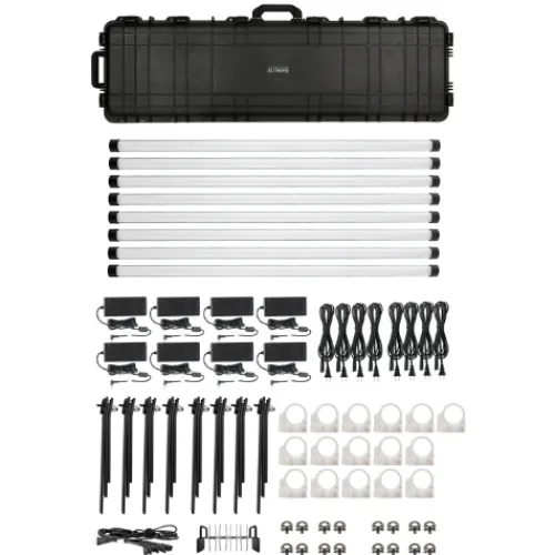 Nanlite Studio Lighting Kits>PavoTube II 30XR 4ft RGBWW LED Tube 8 Kit with Hard Roller case