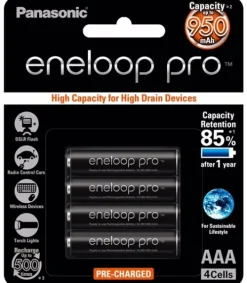 Panasonic Aa / Aaa Batteries & Chargers|Camera Batteries>Eneloop Pro 4 x AAA Batteries 950 mAh