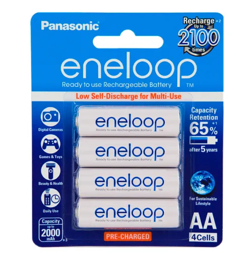 Panasonic Aa / Aaa Batteries & Chargers|Camera Batteries>Eneloop 4x AA Rechargeable Batteries