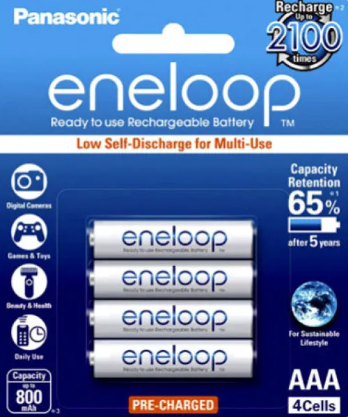 Panasonic Aa / Aaa Batteries & Chargers|Camera Batteries>Eneloop 4x AAA Rechargeable Batteries