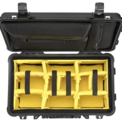 Pelican Hard Cases>1510SC Studio Case with Lid Organizer and Yellow Divider Set - Black