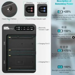 Pixel Battery Chargers & Plates>NP-F Dual Battery Charger