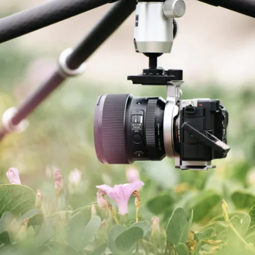 Silence Corner L-Brackets>Atoll D Rotating Camera Collar for Select DSLR Cameras - Silver