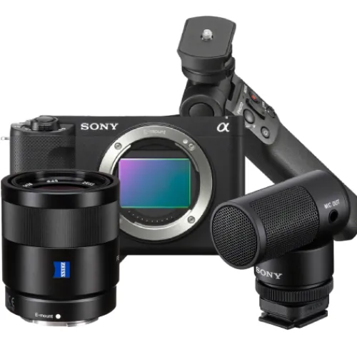 Sony Mirrorless Cameras>ZV-E1 Vlogging Kit with Sonnar T* FE 55mm f/1.8 ZA Lens - Black