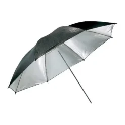 Generic Reflectors, Softboxes & Umbrellas>Umbrella Reflector – Black and Silver 110 cm